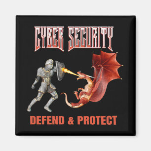 Aimant Chevalier de la cybersécurité Défense du dragon