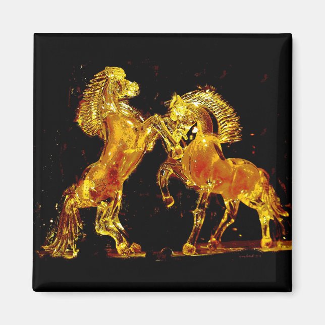Aimant Chevaux de verre de Murano Italie (Devant)
