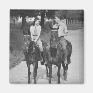 Aimant Chevaux d'équitation de couples
