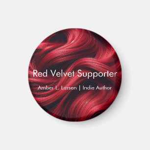 Aimant Cheveux en velours rouge   Soutien à Amber L. Lars