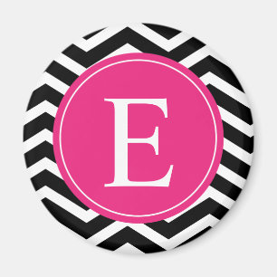 Aimant Chevron rose noir personnalisé