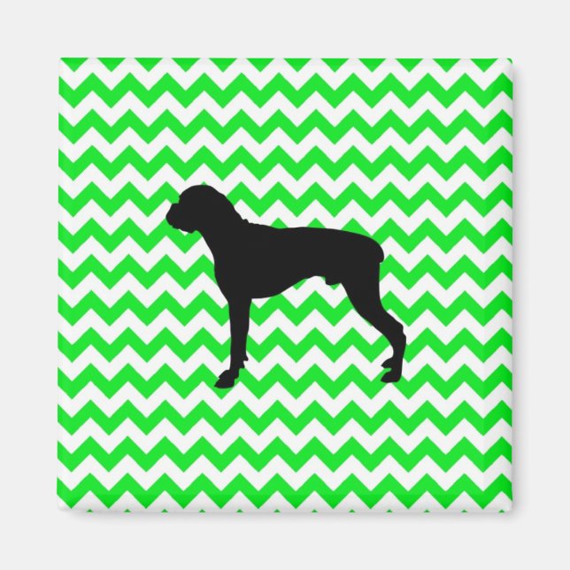 Aimant Chevron vert irlandais avec silhouette de boîte (Devant)