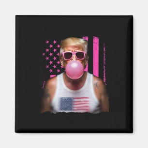 Aimant Chewing-gum rose Trump Lunettes de soleil Drapeau