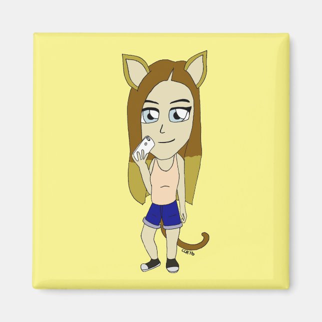 Aimant Chibi Catgirl (Devant)