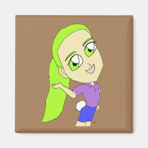 Aimant chibi fille avec une queue de lapin