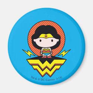 Aimant Chibi Wonder Woman avec Pois et logo