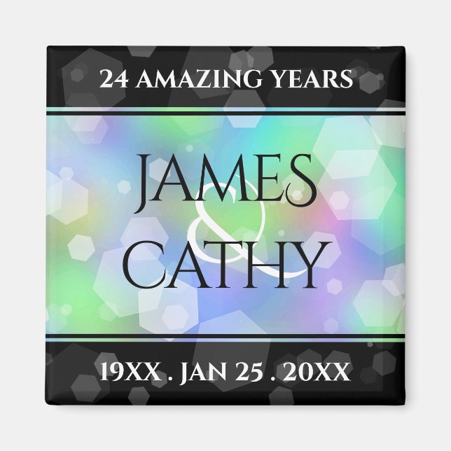 Aimant Chic 14e 24e 34e 43e anniversaire du Mariage Opal (Devant)