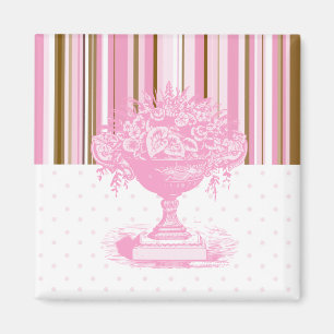 Aimant chic de brun et de rose