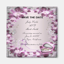 Aimant Chic Floral Purple Chic Sauvez L'Aimant Date