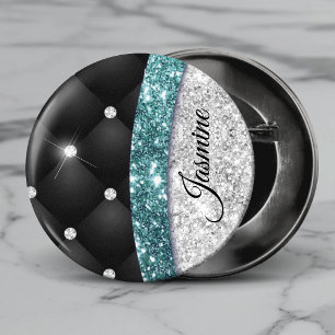 Aimant Chic girly faux parties scintillant argent noir tu