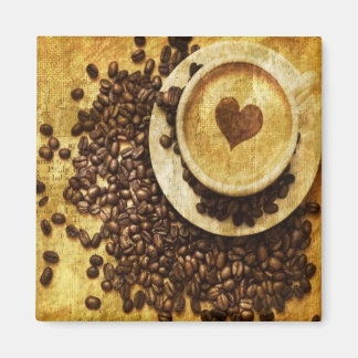 Aimant Chic Java cappuccino Café Haricots Lover café