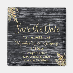 Aimant Chic Mariage Rustique Moderne Carte de Relance
