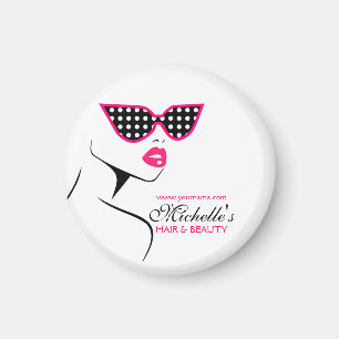 Aimant Chic Retro Pink Polka Dot Lunettes de soleil Beaut