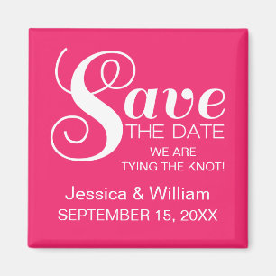 Aimant Chic Typography Save the Date Magnet, Pink