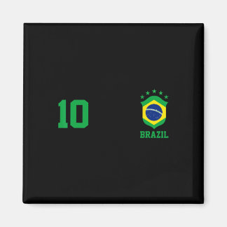 Aimant Chica Brazil Flag Brazilian Pride Soccer Jersey No