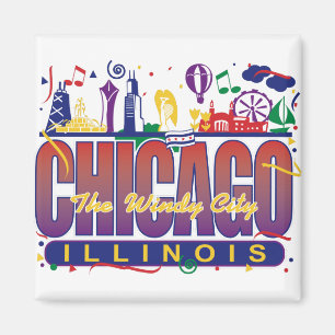 Aimant Chicago Confetti