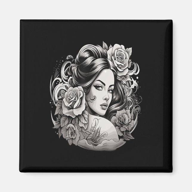 Aimant Chicano Chicana La Raza Barrio Tatouage Art Décès  (Devant)