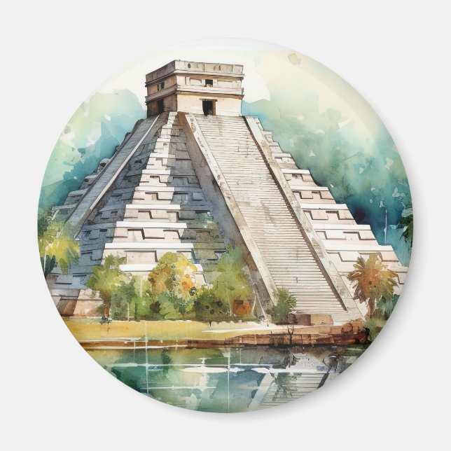 Aimant Chichen Itza, Étiqueté (Devant)