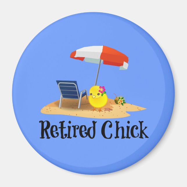 Aimant Chick à la retraite sur la plage (Devant)