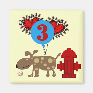 Aimant Chien 3e anniversaire Tshirts et cadeaux