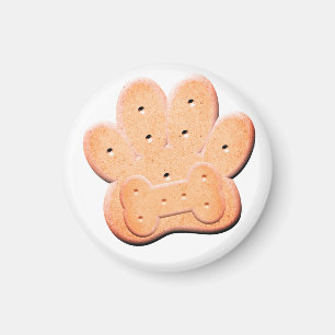 Aimant Chien Biscuit Pawprint et Bone Art