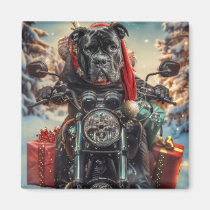 Aimant Chien Cane Corso à moto Noël