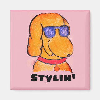 Aimant Chien caricature drôle mignon