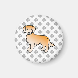 Aimant Chien caricaturiste en or jaune