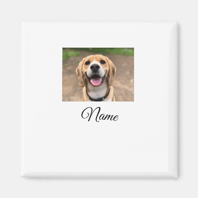 Aimant Chien chat photo ajouter le nom de l'animal de com (Devant)