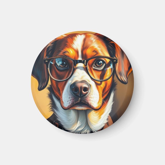 Aimant Chien Cool avec Lunettes de Soleil (Devant)