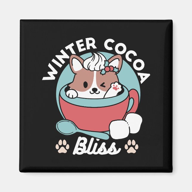 Aimant Chien dans la Mug Festive pour Vibes de vacances - (Devant)