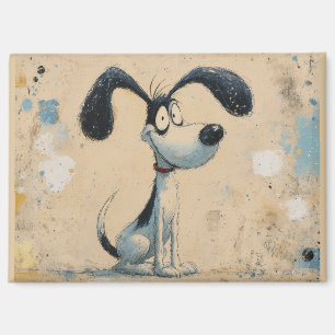 Aimant Chien de dessin animé drôle – Art de chien mignon