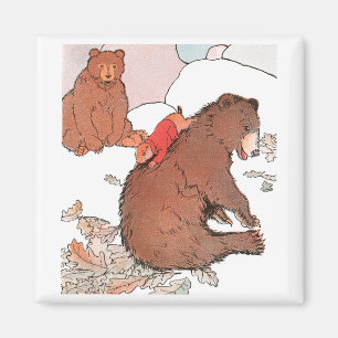 Aimant Chien de prairie jouant avec l'ours