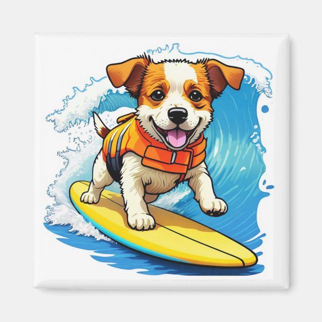 Aimant Chien de surf (Devant)