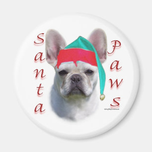 Aimant Chien de taureau français (wht) Père Noël Paws