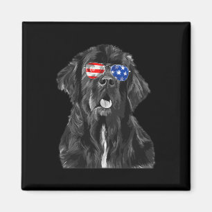 Aimant Chien de Terre-Neuve drapeau américain 4 juillet