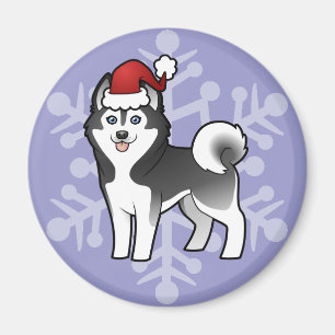 Aimant Chien de traîneau sibérien de Noël/Malamute