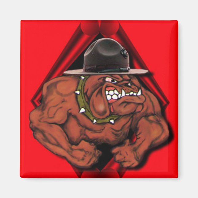 Aimant Chien diable USMC (Devant)