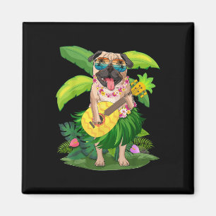 Aimant Chien et amp Carlin hawaïen; Ananas Ukulele Summer