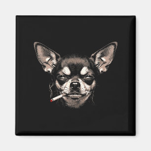 Aimant Chien fumant une cigarette Chihuahua drôle mème ho