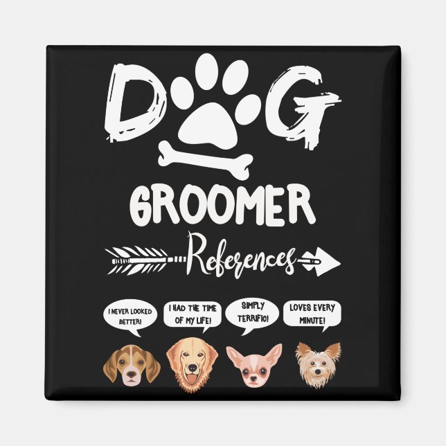 Aimant Chien Groomer Références Cadeau Grooming Chien Sal (Devant)