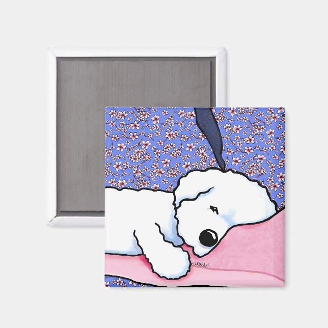 Aimant Chien KiniArt Tired Bichon (Recto/Verso)