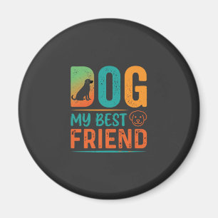 Aimant Chien Mon Meilleur Ami Design Rétro
