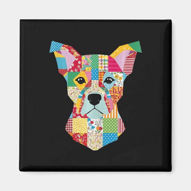 Aimant Chien Motif De Quilt Pour Coudre De Quilter Lover (Devant)