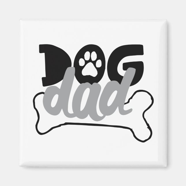 Aimant Chien Papa - Bone Citations De Chiens Être Fost Fa (Devant)