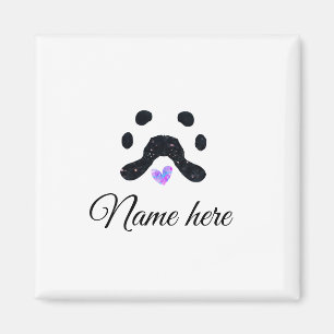 Aimant Chien patte noir animal ajouter nom texte animal p