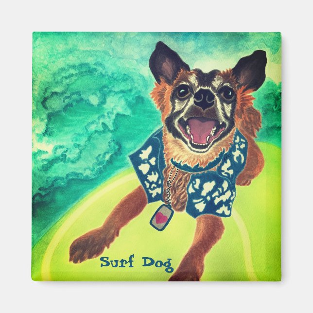 Aimant Chien surf (Devant)