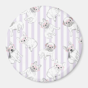 Aimant Chien-taureau français mignon/Boston Terrier
