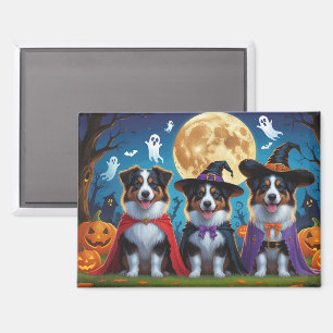 Aimant Chiens bergers australiens Citrouille Halloween dr