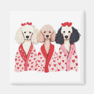 Aimant Chiens Caniches Standards pour la Saint-Valentin